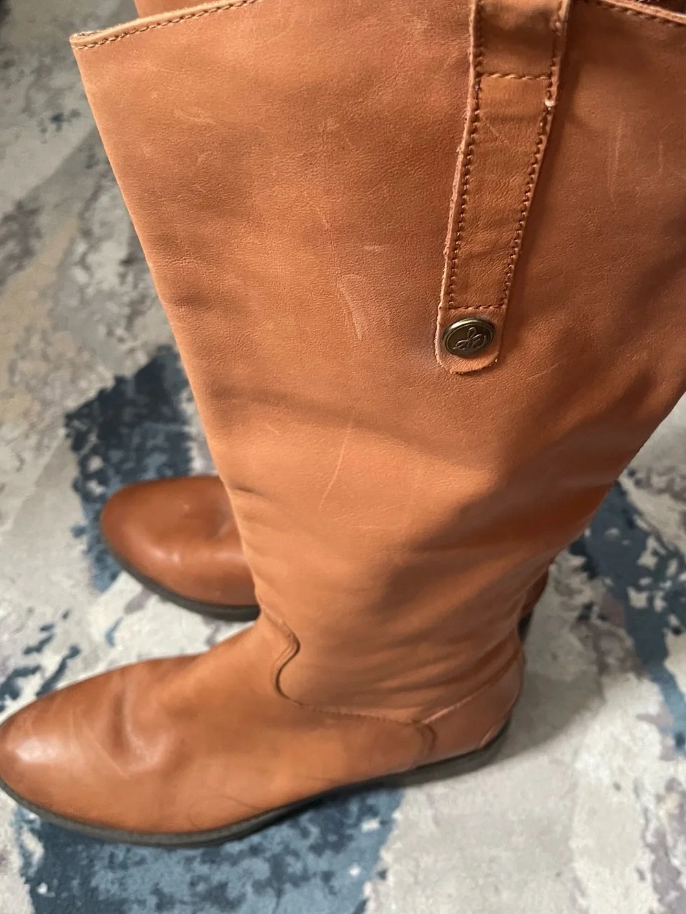 Sam Edelman Tall Leather Over-the-Knee Boots - Cognac